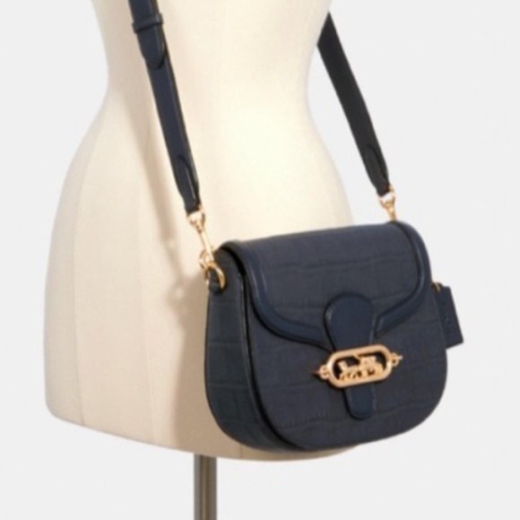 This is a Coach Jade Saddle Bag in crocodile-embossed leather Jade Saddle Bag - Picture 6 of 6